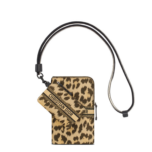 DIOR/迪奥  DIORTRAVEL系列 女士米色拼色Mizza图案印花技术面料多功能手拿包S5494SLNC_M1M7