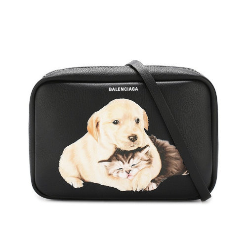 Balenciaga/巴黎世家 女士 女包 黑色皮革时尚斜挎包单肩包 489812D6WDN1090