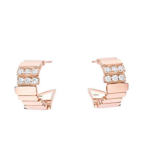 DIOR/迪奥 GEM系列 18K金玫瑰金镶嵌钻石耳环JGEM95002_0000