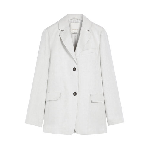 MaxMara/麦丝玛拉 22年早春新款 MOZART系列 女士霜白色水洗纯亚麻帆布西装外套夹克9041052206003