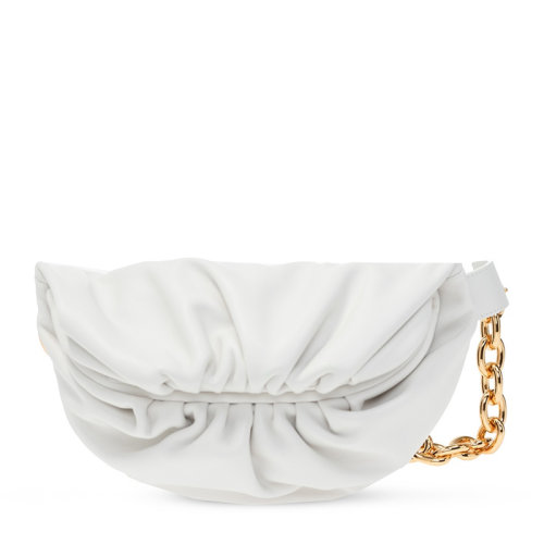 Bottega Veneta/葆蝶家 The Pouch系列女士纯色小牛皮登山扣开合单肩包斜挎包链条包手拿包云朵包女包 651445-VCP41 多色可选