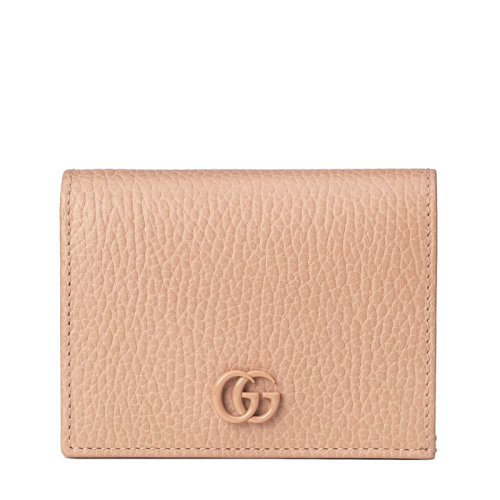 GUCCI/古驰 20  GG Marmont系列 女士粉末色皮革双G折叠钱包45612617WEN2754