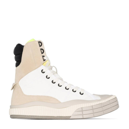 Chloe/克洛伊  白色拼接高帮帆布鞋女士休闲运动鞋板鞋女鞋