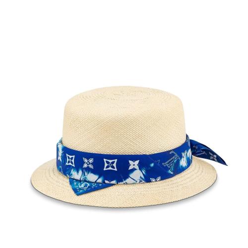 LV路易威登 22年秋冬 男士 帽子 CHAPEAU DE PAILLE MONOGRAM BANDANA MP3340 MP3341