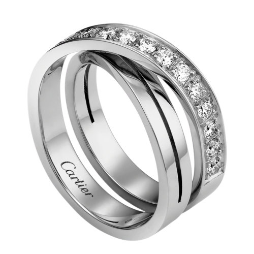 CARTIER/卡地亚 ETINCELLE系列 18K金白金镶嵌17颗明亮式切割钻石 结婚求婚订婚戒指B4095800