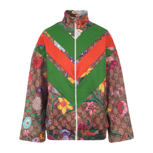GUCCI/古驰  女士GG花卉印花拉链夹克  [605443 XJB9B 2103-185#200305FYH]