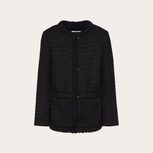  VALENTINO华伦天奴 22年秋冬 男士 大衣 VESTE EN TWEED XV3CE2768070NO