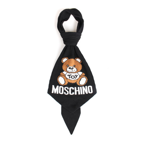 MOSCHINO/莫斯奇诺 男女同款 黑色羊毛时尚围巾/披肩围巾 50128M526416