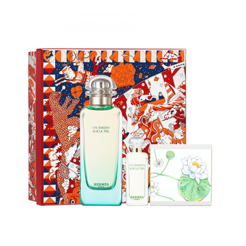 HERMES/爱马仕2021圣诞限量尼罗河花园香水套装3件套 淡香水100ml+淡香水7.5ml+香皂50g