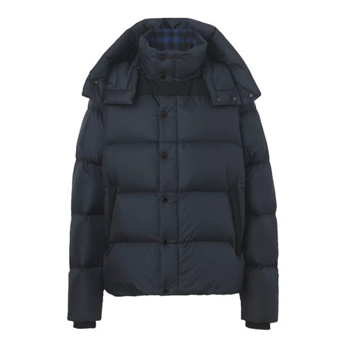 BURBERRY/博柏利 22年早春新款 男士海军蓝色尼龙混纺可拆式衣袖连帽羽绒服80455071