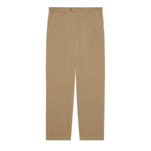  GUCCI古驰 22年秋冬 男士 饰互扣式双G贴饰棉质长裤 639398 ZAF7Y 2066