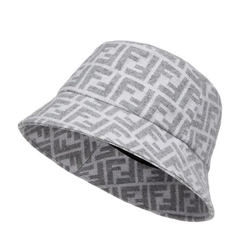 FENDI/芬迪新款 女士灰色桑蚕丝和羊毛窄檐渔夫帽FXQ813AALRF0QZ0