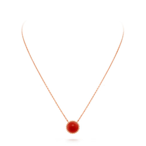 Van Cleef & Arpels/梵克雅宝 Ornées de pierres 系列红玉髓圆珠吊坠项链 VCARP4DO00