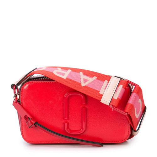 Marc Jacobs/马克雅各布斯 Snapshot系列 女生红色牛皮时尚单肩斜挎包相机包