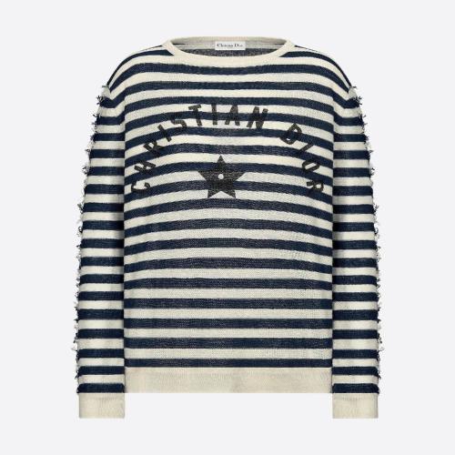  DIOR迪奥 22年秋冬 女士 针织衫 Dior Mariniere 针织衫 314S51AM718_X5855