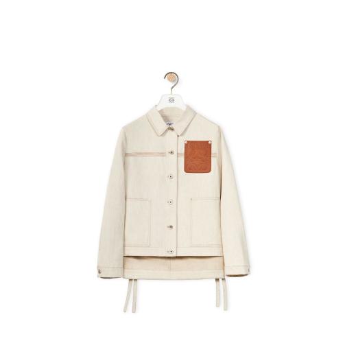  LOEWE罗意威 22年秋冬 女士 夹克 Workwear jacket in cotton and linen S359Y50X07-2370