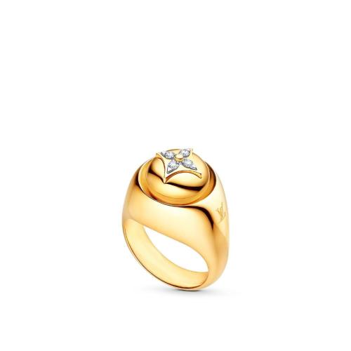  LV路易威登 22年秋冬 男士 戒指 B BLOSSOM 1*w*8K 金钻石戒指 Q9M82D Q9M82B Q9M82C Q9M82I Q 预定商品2-8周发货