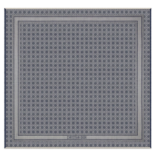 DIOR/迪奥新款 女士牛仔蓝色混纺面料Cannage图案围巾披肩15CAN140I163_C525