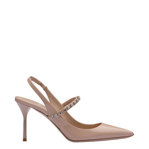 MiuMiu/缪缪 裸粉色 女士仿水晶装饰漆皮高跟鞋 5I006C_JHR_F0236_F_085