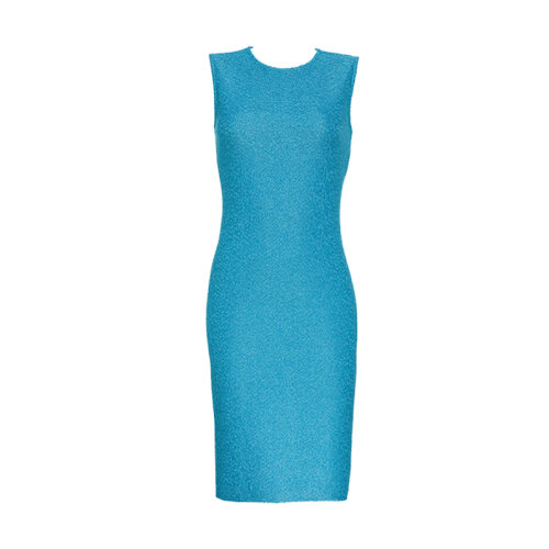 St.John/盛蔷21春夏女士连衣裙蓝色经典无袖修身针织连衣裙K113Q62