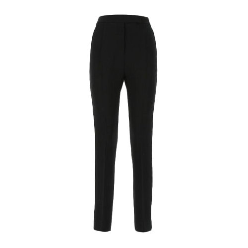 MaxMara/麦丝玛拉 女士黑色棉质混纺面料休闲裤直筒裤长裤女裤 11360307-650-003