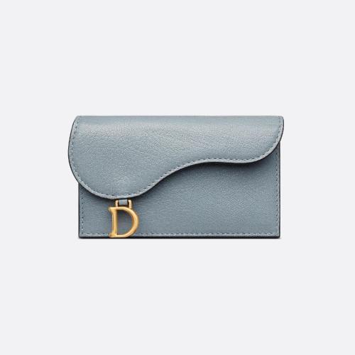  DIOR迪奥 22年秋冬 女士 卡包 Porte-cartes zippe compact a rabat Saddle S5692CCEH_M81B