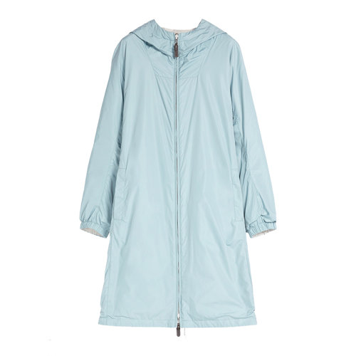 MaxMara/麦丝玛拉 22年早春新款 ESPORTE系列 女士蓝色尼龙塔夫绸防水风衣派克大衣9021042706021