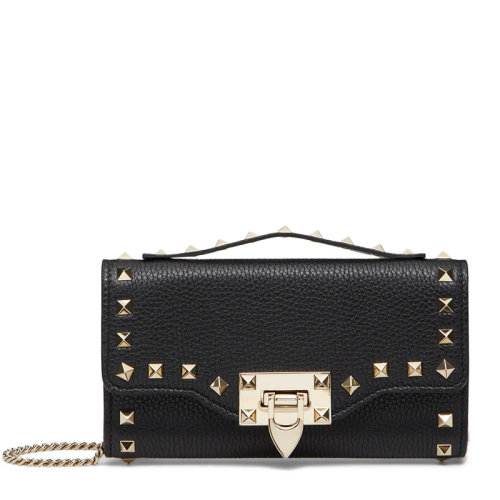 Valentino/华伦天奴 女士黑色皮革单肩包 WW2P0U99-VSH-0NO