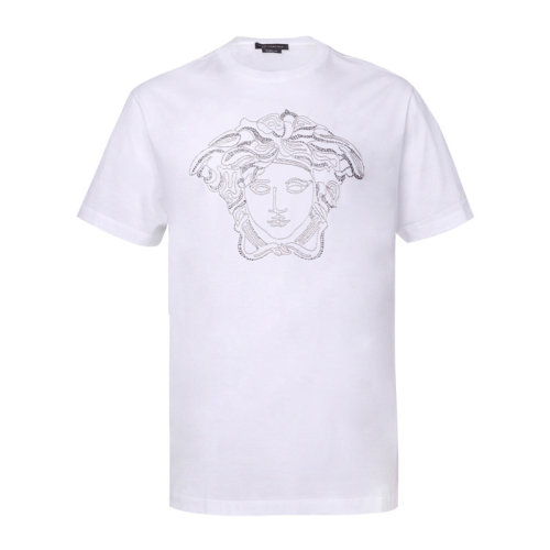 VERSACE/范思哲 男士纯色棉质经典美杜莎头像印花装饰圆领短袖上衣T恤 A77977-A214683 多色可选