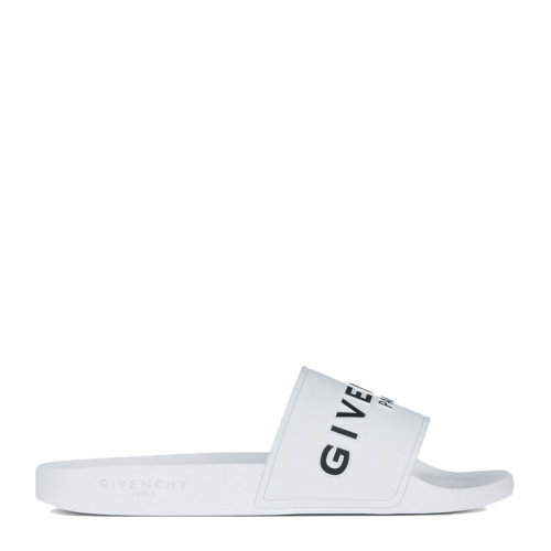 Givenchy/纪梵希 男士白色时尚LOGO徽标橡胶平底凉鞋拖鞋沙滩鞋男鞋BH300HH0EL-100