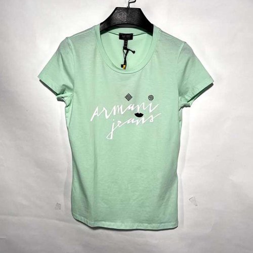 ARMANI JEANS/阿玛尼牛仔 浅绿色女士短袖T恤