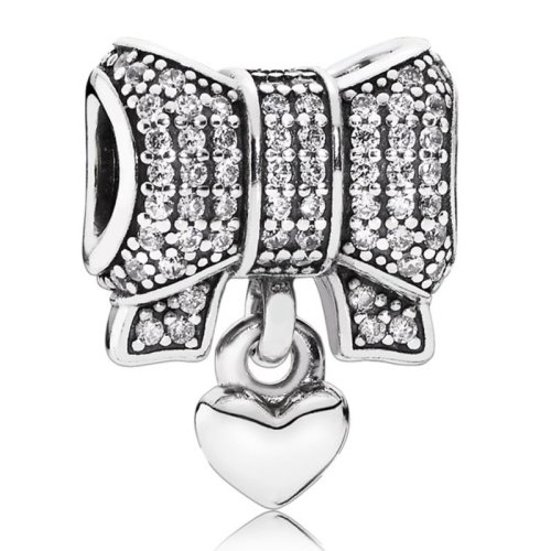 PANDORA/潘多拉 女士925银闪亮蝴蝶结女士串珠 791776CZ