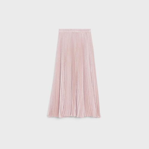  CELINE赛琳思琳 22年秋冬 女士 半身裙 SATIN LAMé阳光放射状褶裥半身裙 2J369601R.24RL