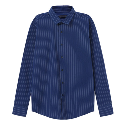 Trussardi/楚莎迪 纯棉 翻领 深蓝色 男装 衬衣 衬衫 男士长袖衬衫