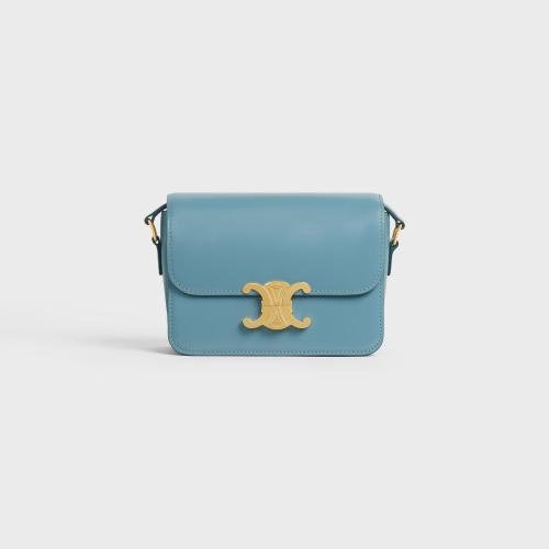 CELINE赛琳思琳 22年秋冬 女士 单肩包 TEEN TRIOMPHE亮泽牛皮革手袋 188423BF4.07DD