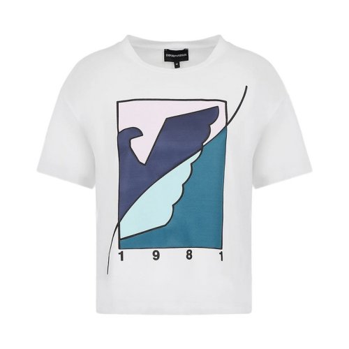  Emporio Armani/安普里奥阿玛尼 女士印花棉质短袖T恤 6K2T7A 2J53Z 0100 PLFSX