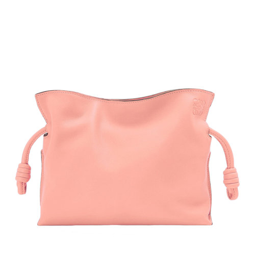 LOEWE/罗意威 22春夏新款Flamenco系列 女士迷你粉色牛皮革压纹配金色衬里可拆卸肩带单肩斜挎手拿包 0010590909