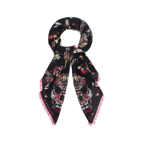 Alexander McQueen/亚历山大麦昆  女士羊毛方形披肩围巾 639612 3200Q