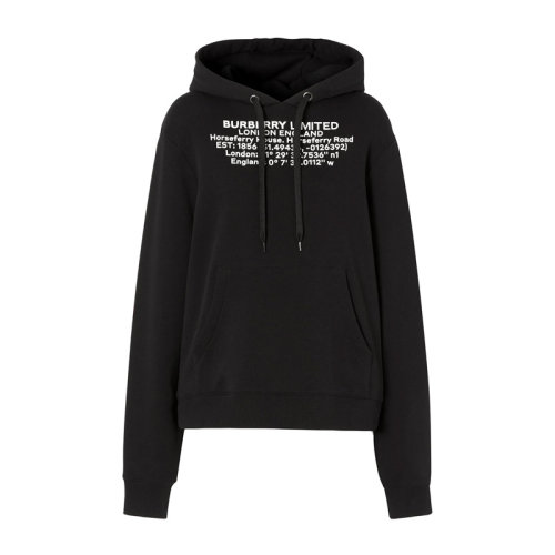Burberry/博柏利  女装 服饰 黑色连帽棉质字母印花 女卫衣 8024
