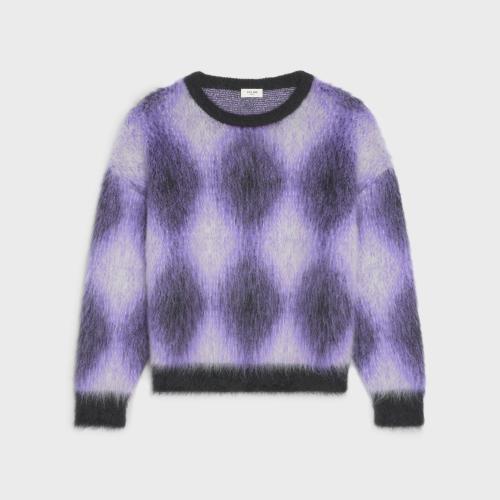  CELINE赛琳思琳 22年秋冬 男士 针织衫 拉绒马海毛短款套头衫 2AA24606S.33VI