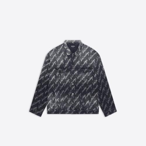  BALENCIAGA巴黎世家 22年春夏 男士 夹克 满印标识OVERSIZE夹克 681690TMW211052