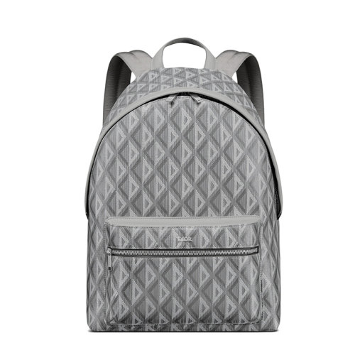 DIOR/迪奥 22新款RIDER系列 男士灰色CD Diamond图案帆布光滑牛皮革双肩背包1ESBA088CDP_H42E