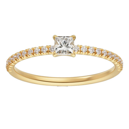 CARTIER/卡地亚 ETINCELLE系列 黄金镶嵌钻石方形切割主钻戒指B4232900