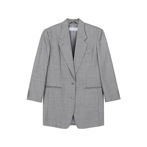 MaxMara/麦丝玛拉 女士灰色羊毛西装上衣 GUELFO 001 PLFSX