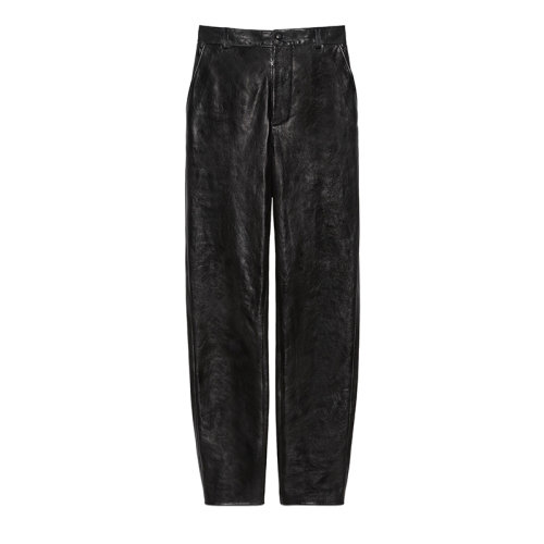 GUCCI/古驰      女士黑色亮面皮革长裤677472XNAL71000