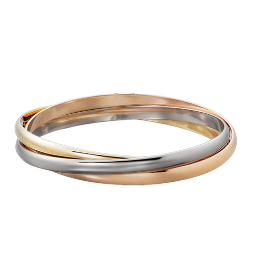 CARTIER/卡地亚 Trinity系列 三位一体18K金白金玫瑰金黄金中型手镯B6013302