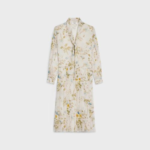  CELINE赛琳思琳 22年秋冬 女士 连衣裙 桑蚕丝乔其纱大花结连衣裙 2R17F365R.01PJ