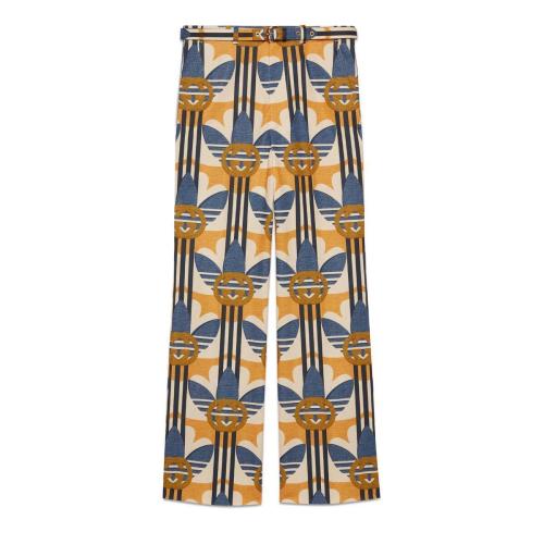  GUCCI古驰 22年秋冬 男士 adidas x Gucci联名系列印花针织长裤 691433 ZAJOP 4459