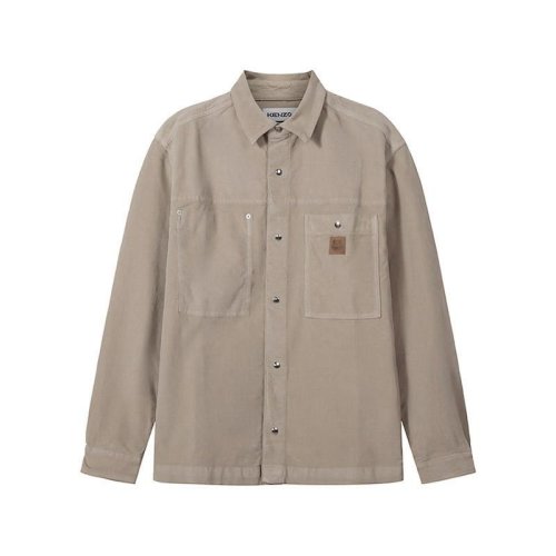  KENZO/高田贤三 男士沙石色棉质长袖衬衫 FC55CH5159CA-08 PLFSX