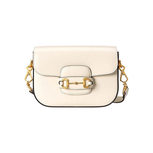 GUCCI/古驰 Horsebit 1955系列女士纯色皮革马衔扣装饰单肩包斜挎包 658574-18YSG 多色可选